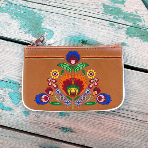 LAVISHY bohemian Polska flora embroidered vegan small pouch/coin purse for everyday use or a gift for your family & friends. Wholesale at www.lavishy.com