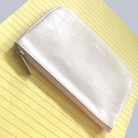 98-005: Poppy embroidered vegan small pouch