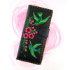98-202: Hummingbird embroidered vegan large flat wallet
