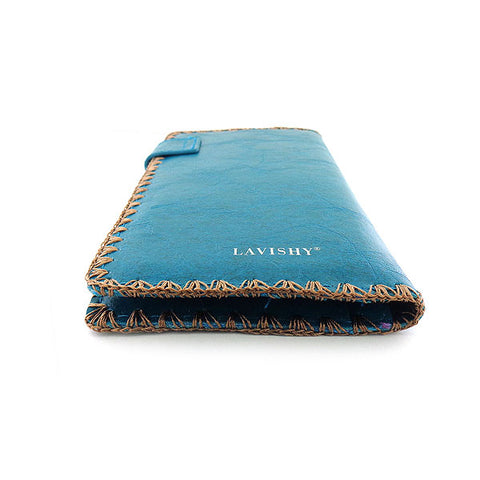 LAVISHY Eco-friendly, ethically made, cruelty free embroidered large flat vegan wallet for women. Wholesale at www.lavishy.com
