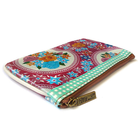 Mlavi beautiful Mexican oilcloth floral pattern print small pouch/coin purse  for every use or as gift for family & friends. Wholesale at www.mlavi.com