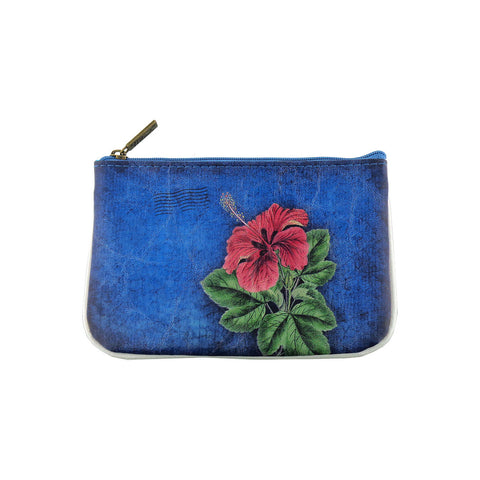 Mlavi hibiscus flower print vegan small pouch/coin purse