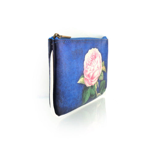Mlavi rose flower print vegan small pouch/coin purse