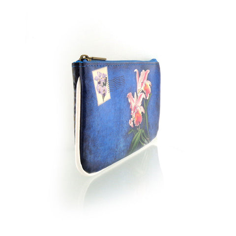 Mlavi orchid flower print vegan small pouch/coin purse