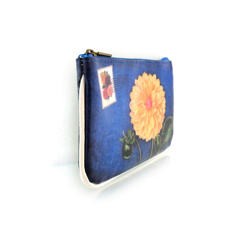 Mlavi Dahlia flower print vegan small pouch/coin purse