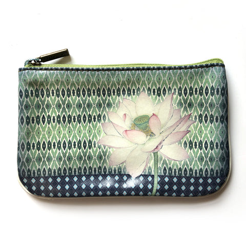 Mlavi lotus flower print vegan small pouch/coin purse