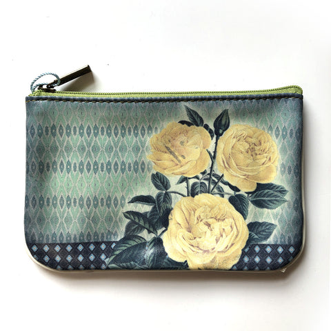 Mlavi rose flower print vegan small pouch/coin purse