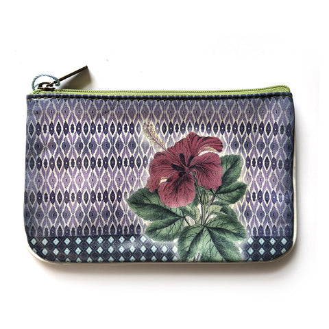 Mlavi hibiscus flower print small pouch/coin purse made with Eco-friendly & cruelty free vegan materials. wholesale at www.mlavi.com
