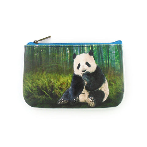 Mlavi vegan leather small pouch/coin purse with panda print. Great for everyday use & fun gift idea for family & friends. wholesale at www.mlavi.com