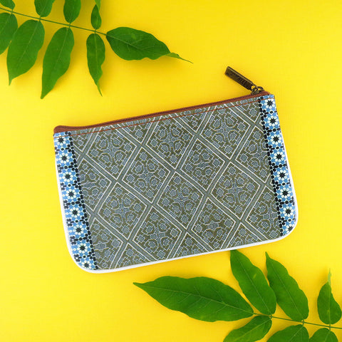 Mlavi whimsical vegan small pouch/coin purse with Bohemian style Moroccan pattern printfor everyday use or as gift for family & friends. Wholesale at www.mlavi.com
