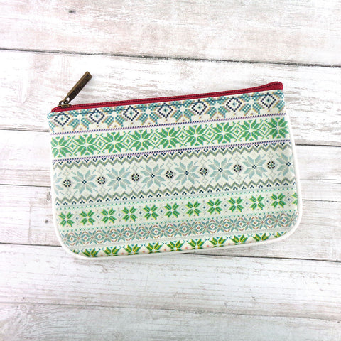 Mlavi whimsical Nordic Scandinavian pattern print vegan leather small pouch/coin purse for everyday use, travel or as gift for family & friends. Wholesale at www.mlavi.com