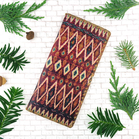 BW-IK007: Mlavi Ikat print large flat vegan wallet for online shopping