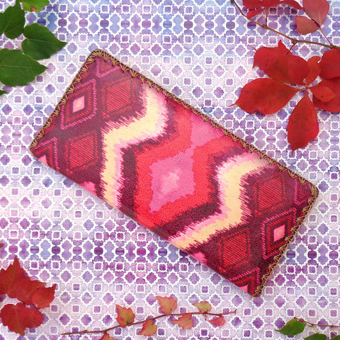 BW-IK011: Mlavi Ikat print large flat vegan wallet for online shopping