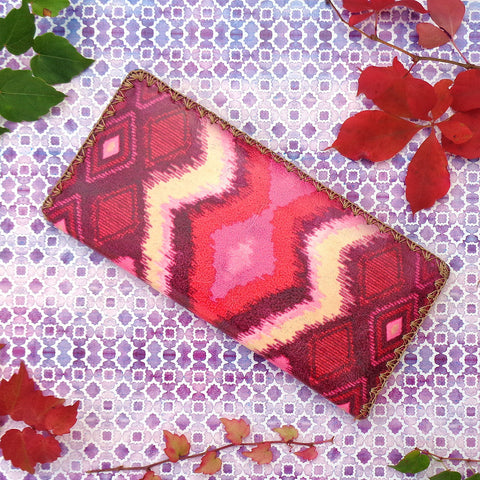 BW-IK011: Mlavi Ikat print large flat vegan wallet for online shopping