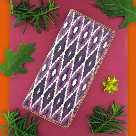 BW-IK010: Mlavi Ikat print large flat vegan wallet for online shopping