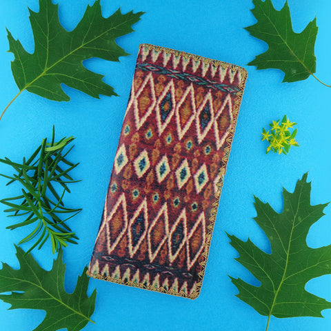 BW-IK022: Mlavi Ikat print large flat vegan wallet for online shopping
