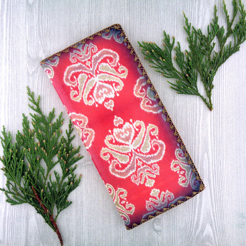 BW-IK027: Mlavi Ikat print large flat vegan wallet for online shopping