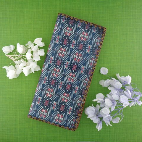 BW-IK030: Mlavi Ikat print large flat vegan wallet for online shopping