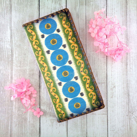 BW-IK035: Mlavi Ikat print large flat vegan wallet for online shopping