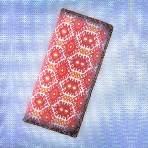 BW-IK037: Mlavi Ikat print large flat vegan wallet for online shopping