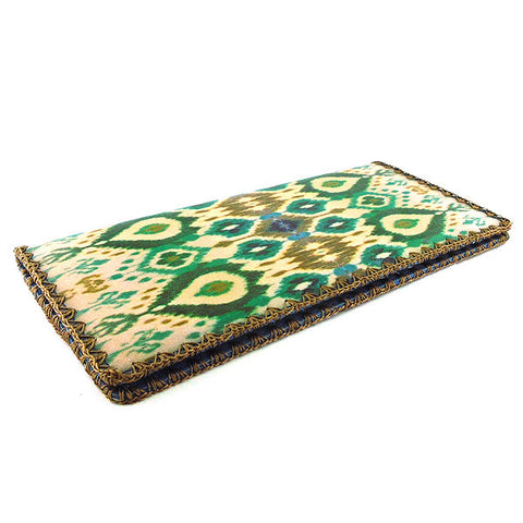 BW-IK038: Mlavi Ikat print large flat vegan wallet for online shopping