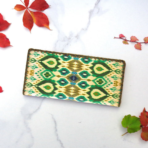 BW-IK038: Mlavi Ikat print large flat vegan wallet for online shopping