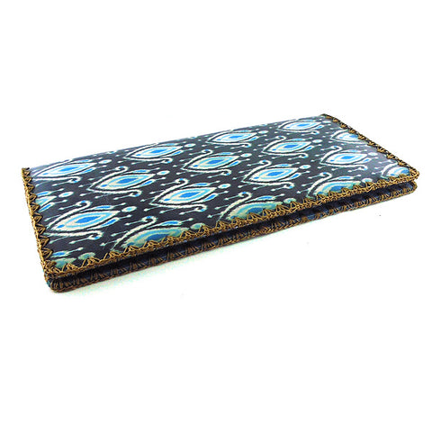 BW-IK039: Mlavi Ikat print large flat vegan wallet for online shopping