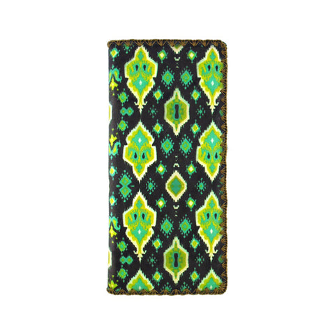 BW-IK040: Mlavi Ikat print large flat vegan wallet for online shopping