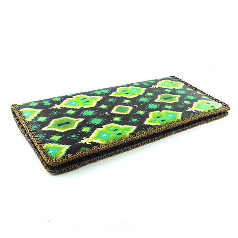 BW-IK040: Mlavi Ikat print large flat vegan wallet for online shopping
