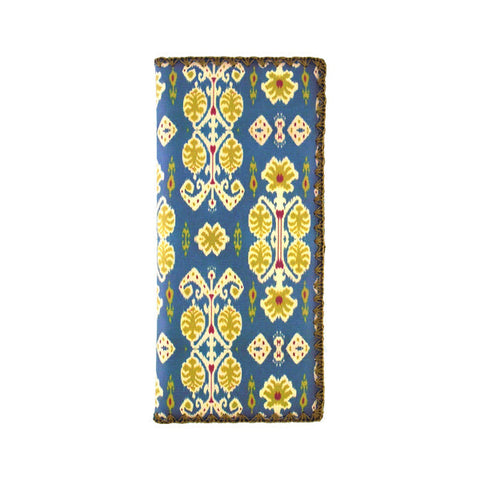 BW-IK041: Mlavi boho chic style Ikat pattern print large flat vegan wallet