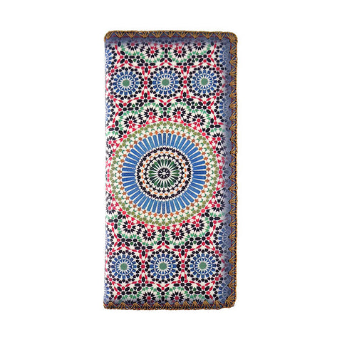 BW-MR015: Moroccan pattern print large flat wallet