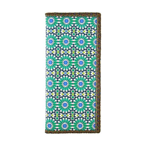 BW-MR021: Mlavi Moroccan tile pattern print large flat vegan wallet