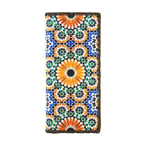 BW-MR023: Mlavi Moroccan tile pattern print large flat vegan wallet