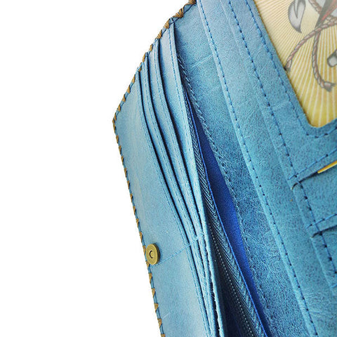 BW-IK038: Mlavi Ikat print large flat vegan wallet for online shopping