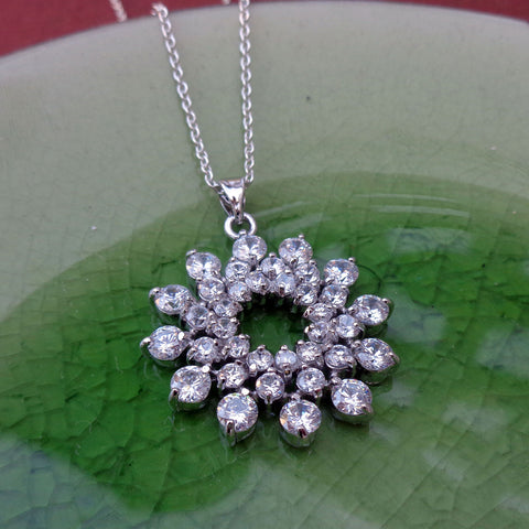 883-501: Cubic Zirconia Snowflake Necklace