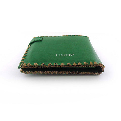 Green LAVISHY mexican style flora pattern  medium embroidery bifold wallet for women. Great for everyday use or gift for family & friend. Wholesale at www.lavishy.com