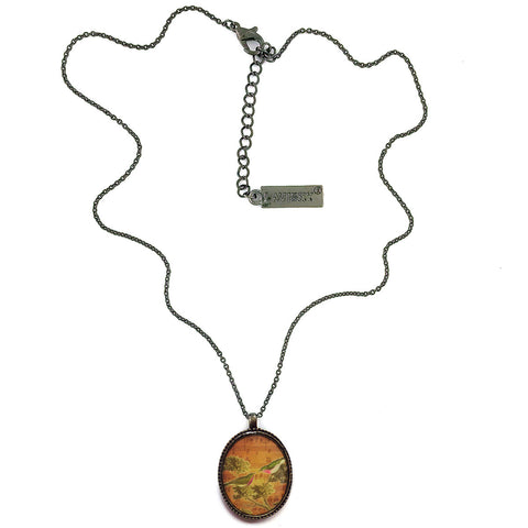 LAVISHY vintage style handmade reversible pendant necklace with lovebirds & bird nest print. Great gift for friends & family. Wholesale at www.lavishy.com