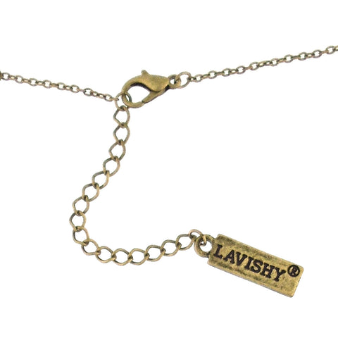LAVISHY vintage style handmade reversible pendant necklace with Paris Eiffel Tower & chandelier print. Great gift for friends & family.