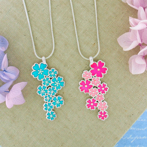 Online shopping for LAVISHY handmade silver plated reversible cherry blossom enamel necklace. A great gift for you or your girlfriend, wife, co-worker, friend & family. Wholesale available at www.lavishy.com with many unique & fun fashion accessories for gift shops and boutiques in Canada, USA & worldwide.