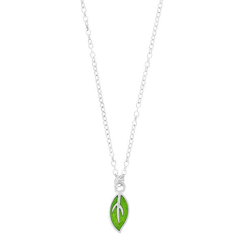LAVISHY handmade dainty enamel leaf pendant necklace