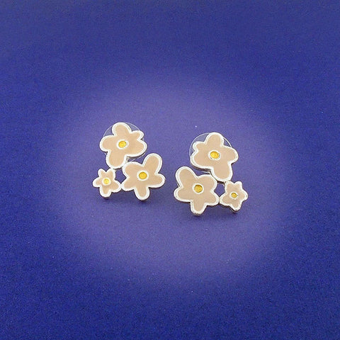 Online shopping for LAVISHY handmade silver plated enamel flower stud earrings. Great for everyday wear, as gifts for family & friends. Wholesale at www.lavishy.com with many unique & fun fashion accessories for gift shops and boutiques in Canada, USA & worldwide.