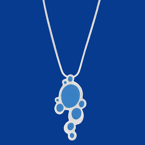 LAVISHY handmade silver plated colorful bubble enamel necklace