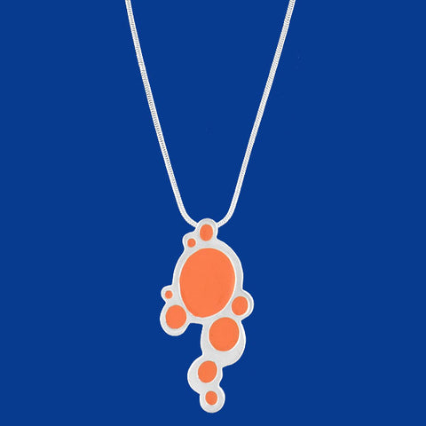LAVISHY handmade silver plated colorful bubble enamel necklace