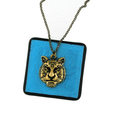 Online shopping for vintage style Tiger necklace from Riya collection by PETA approved vegan brand LAVISHY. Great gift for you or your girlfriend, wife, co-worker, friend & family. More fashion accessories for wholesale at www.lavishy.com for gift shop, clothing & fashion accessories boutique, book store since 2001.