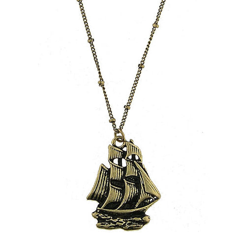 Online shopping for vintage style Boat necklace from Riya collection by PETA approved vegan brand LAVISHY. Great gift for you or your girlfriend, wife, co-worker, friend & family. More fashion accessories for wholesale at www.lavishy.com for gift shop, clothing & fashion accessories boutique, book store since 2001.