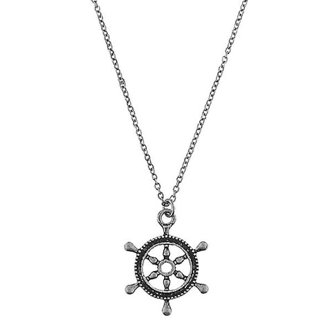Online shopping for vintage style Boat wheel necklace from Riya collection by PETA approved vegan brand LAVISHY. Great gift for you or your girlfriend, wife, co-worker, friend & family. More fashion accessories for wholesale at www.lavishy.com for gift shop, clothing & fashion accessories boutique, book store since 2001.