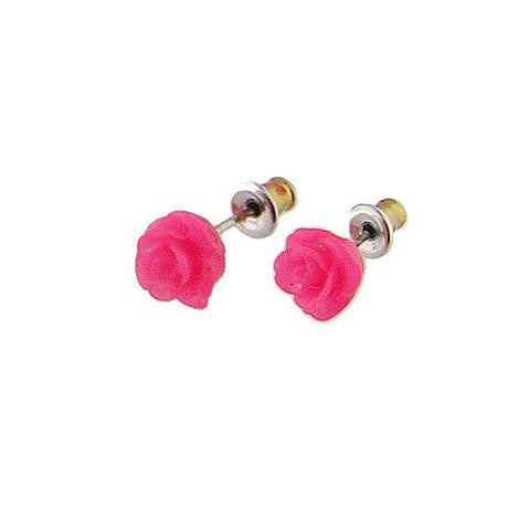LAVISHY handmade dainty resin rose flower stud earrings
