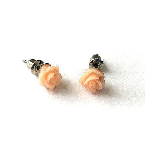 LAVISHY handmade dainty resin rose flower stud earrings