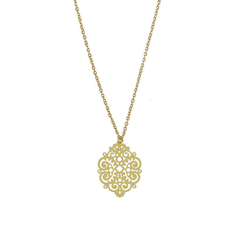 Online shopping for LAVISHY unique, beautiful & affordable light weight intricate filigree pendant necklace. Great for everyday wear, or as gift for family & friends. Wholesale at www.lavishy.com for gift shop, clothing & fashion accessories boutique, book store since 2001.