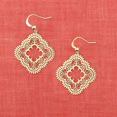 LAVISHY light weight intricate lacy filigree earrings